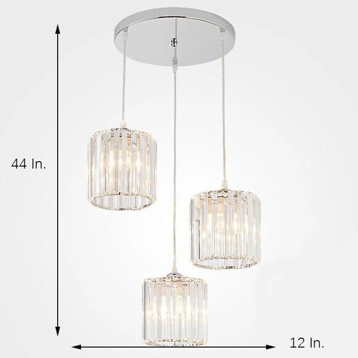 3-Tier Crystal Island Chandelier with Adjustable Chain