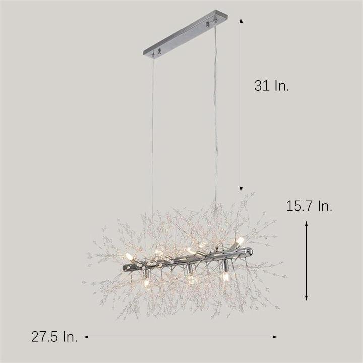 Modern Crystal Branch Pendant Light – Electroplated Metal E26/E27