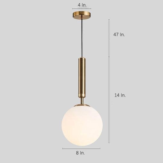 Globe Glass Pendant Light with Electroplated Metal Finish
