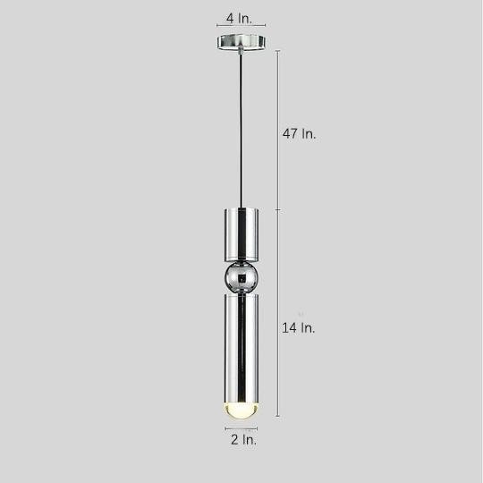 Elongated Cylindrical Metal LED Pendant Light - Modern Industrial