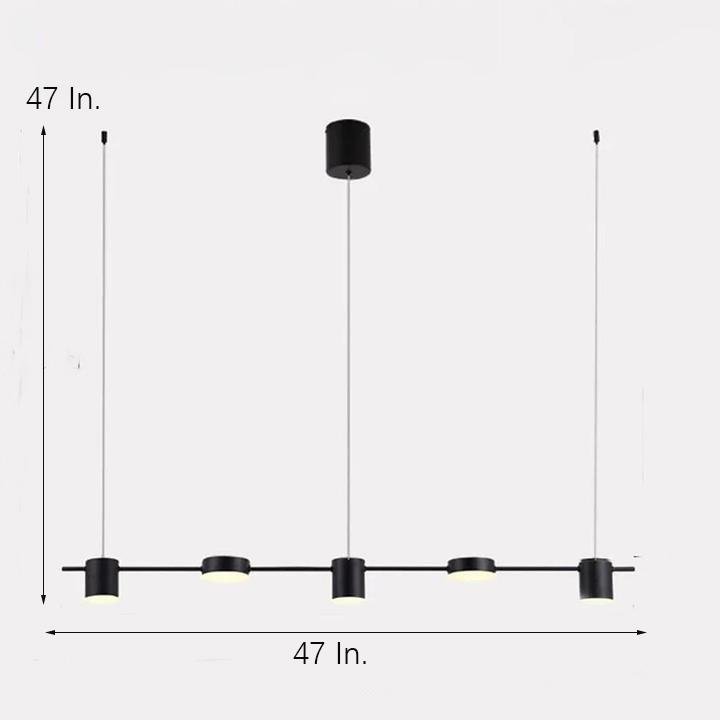 5-Light LED Modern Metal Acrylic Chandelier Pendant Light