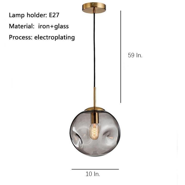 Electroplated Glass Globe Pendant Light - Modern Hanging Lamp