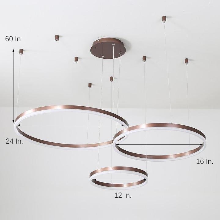 Modern 3-Ring Acrylic Chandelier with Dimmable LED