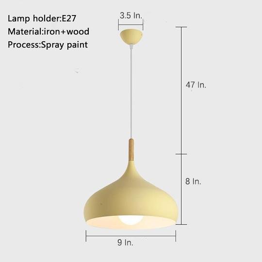 Retro Cone Pendant Light Metal Wood Kitchen Island Lighting