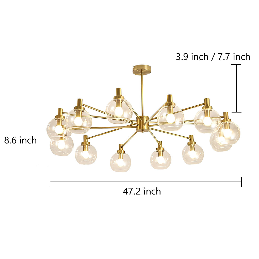 Sputnik Globe LED Chandelier | Modern Metal & Glass Ceiling Light