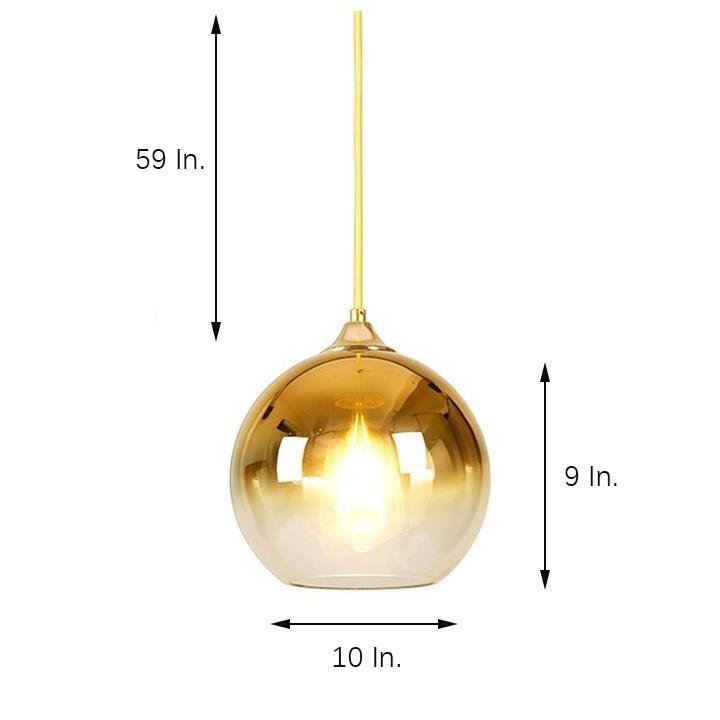 Gradient Glass Globe Pendant Light – Modern Kitchen Island Lighting