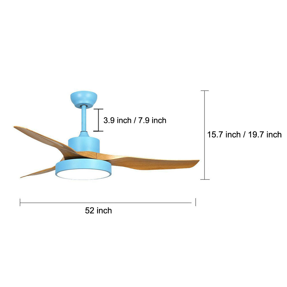 3-Blade Ceiling Fan with Dimmable LED Light - Nordic Modern Style