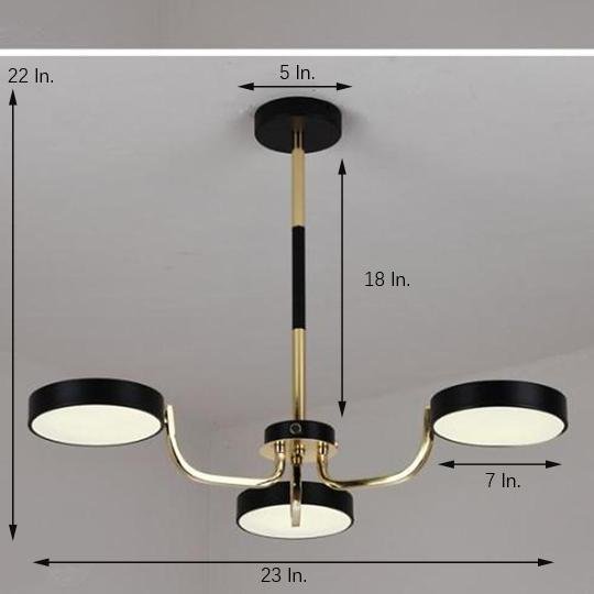 3-Light Circular LED Pendant Modern Dining Kitchen Chandelier