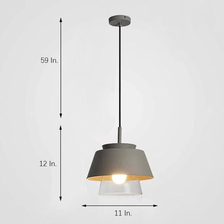 Modern Glass Pendant Light with Metal Finish & Adjustable Cord