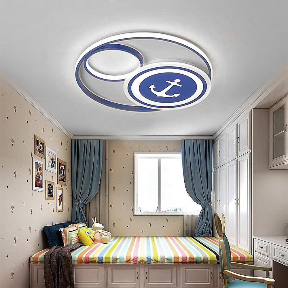 Modern LED Flush Mount Ceiling Light - Dimmable Acrylic & Metal