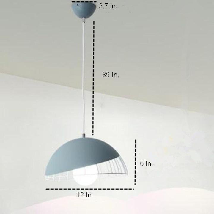 Modern Semi-Globe Metal Pendant Light - Industrial LED Fixture