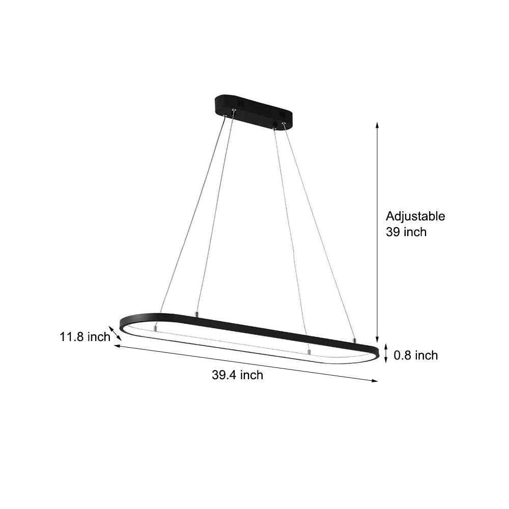 Modern Rectangular Pendant Light with Aluminum & Silica Gel Shade
