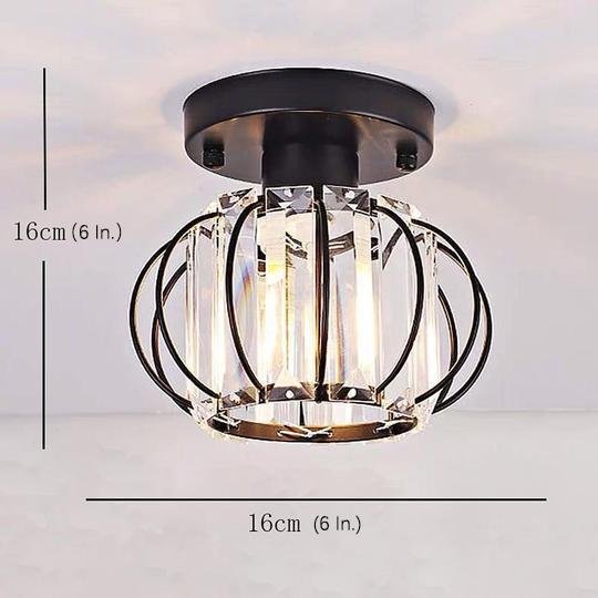 Modern Crystal Flush Mount Ceiling Light with LED Warm White Glow