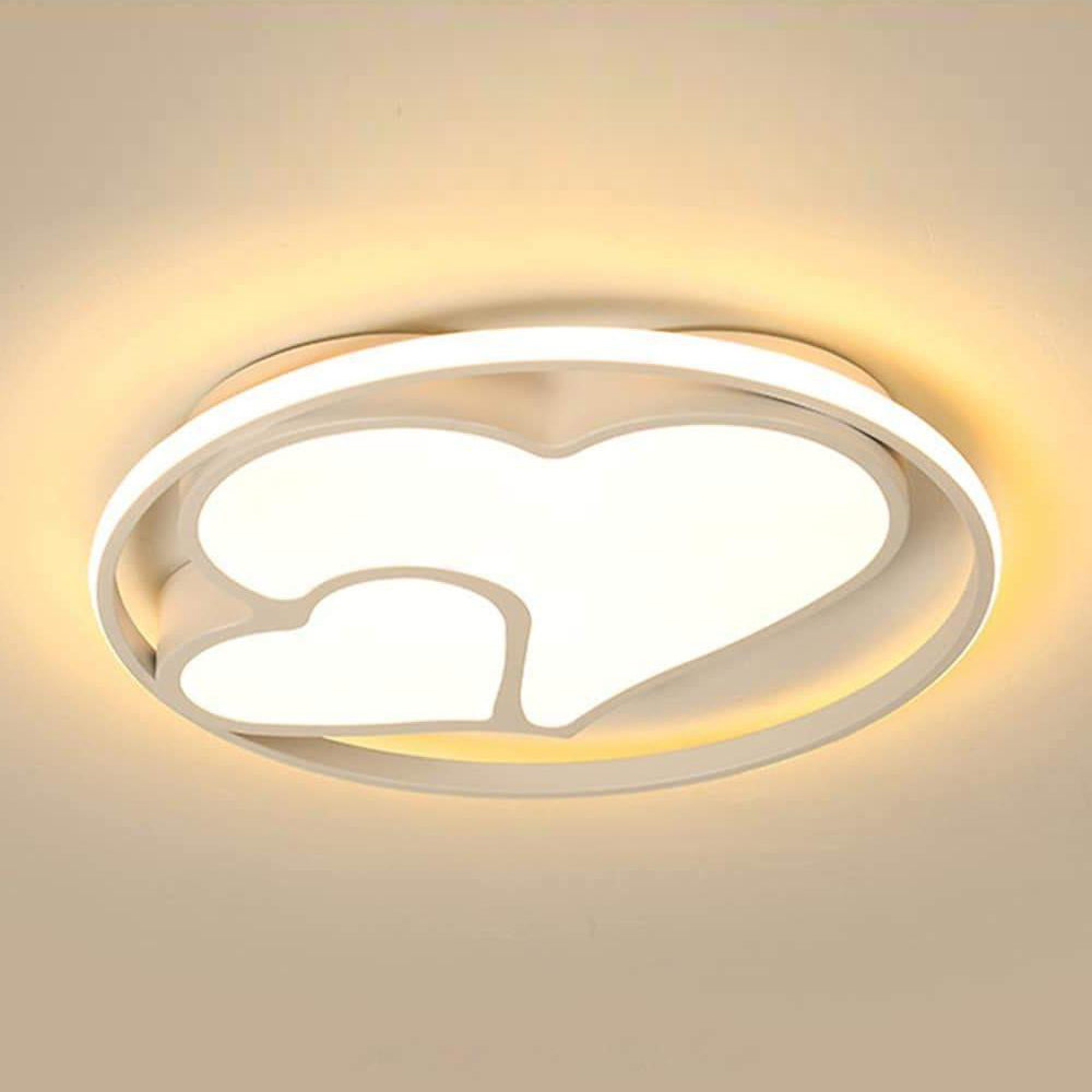 Double Heart LED Flush Mount Ceiling Light with Dimmable Remote