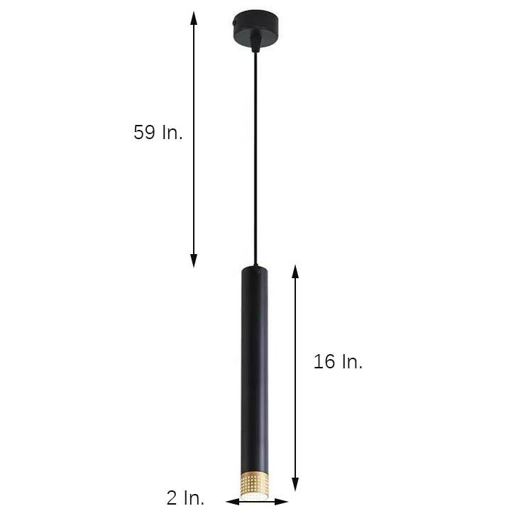 Modern Linear Pendant Light Metal Cylindrical Industrial Hanging