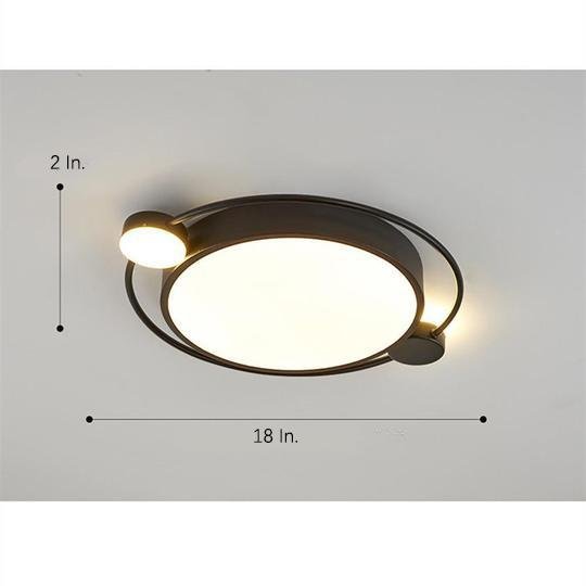 Modern Dual Round Flush Mount Ceiling Light – Gold & Black Finish
