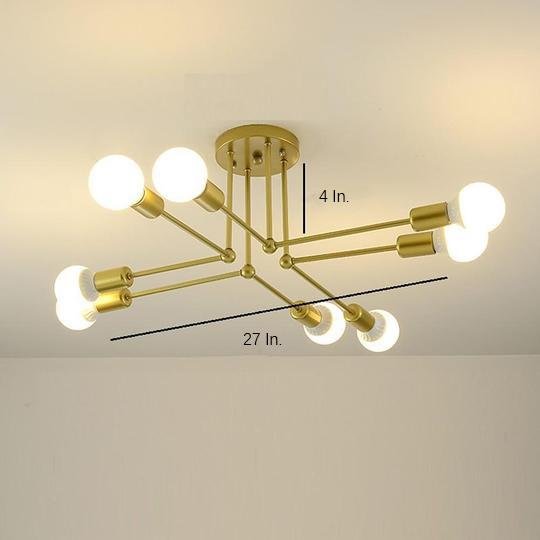 8-Light Linear Flush Mount Ceiling Light - Modern Metal Fixture