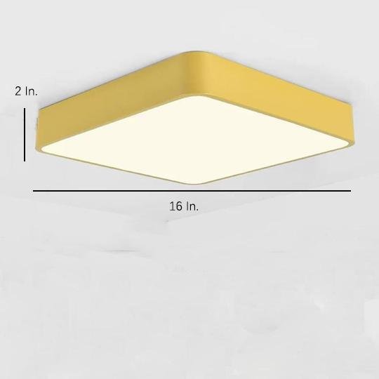 Modern Square LED Flush Mount Ceiling Light Metal Acrylic 16 Inch