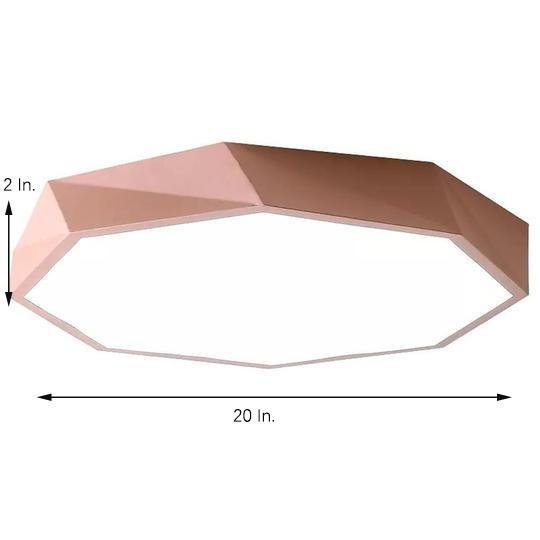 Modern Geometric LED Flush Mount Ceiling Light with Remote
