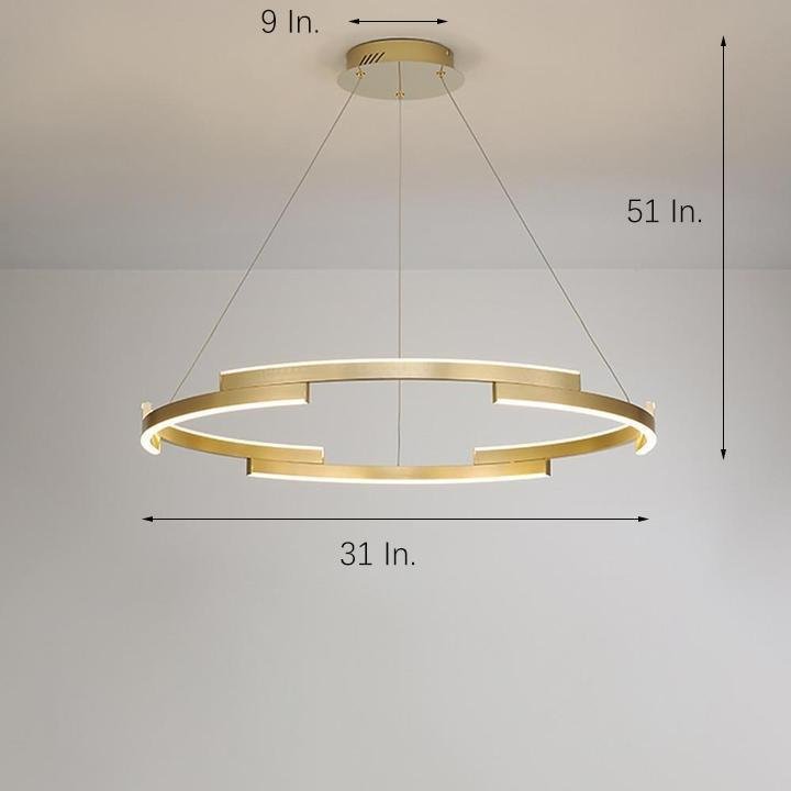 Modern Gold Interlocking Ring LED Chandelier 31" Aluminum