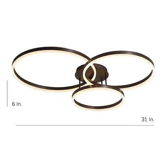 3 Circle Minimalist LED Flush Mount Ceiling Light - Acrylic & Aluminum