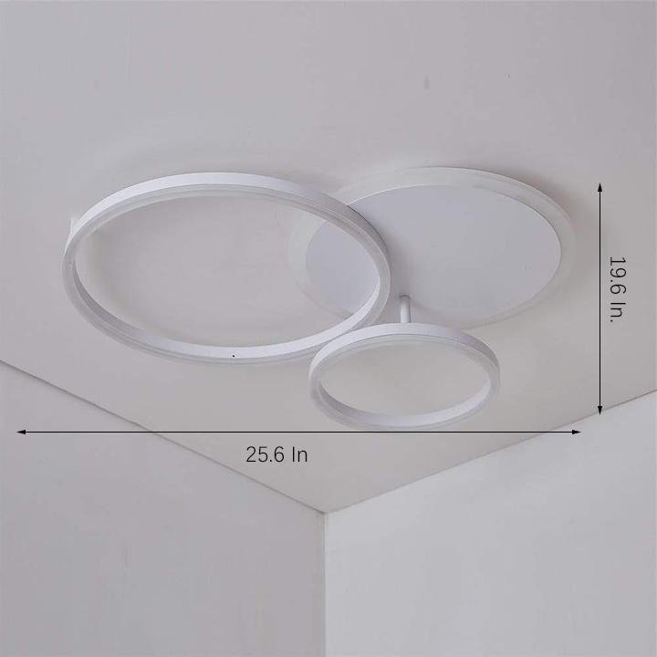 3-Layer LED Circle Flush Mount Light - Dimmable, 26"x20"