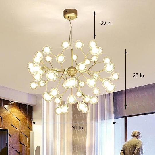 45-Light Branching Glass Sphere Modern Chandelier