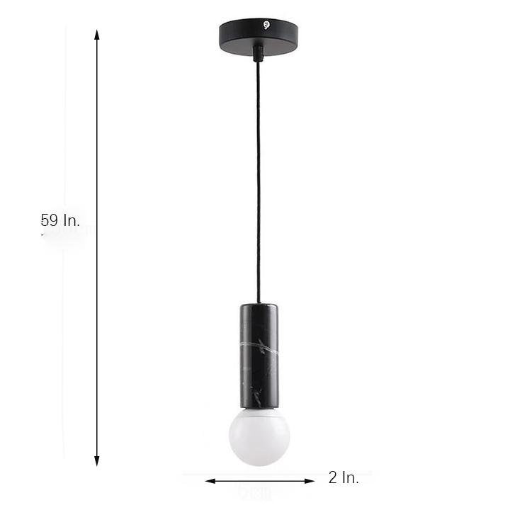 Modern Elongated Ceramic LED Pendant Light - Metal & Ceramic