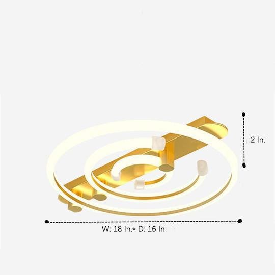 Modern Abstract Circular LED Flush Mount Ceiling Light - 36W