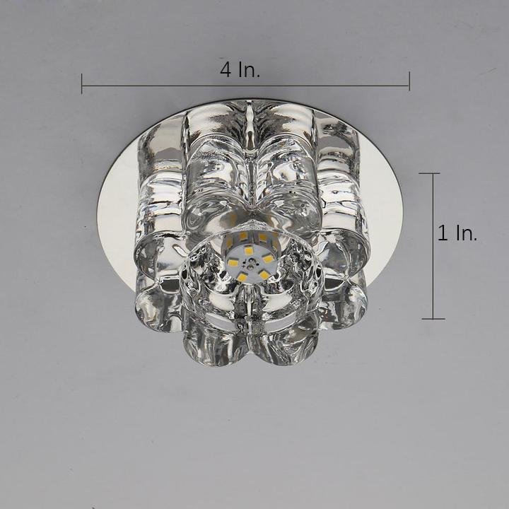 Crystal Flower Flush Mount LED Ceiling Light - Modern Electroplated