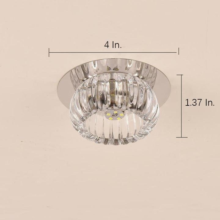 Geometric Crystal Flush Mount Ceiling Light Metal LED 4 Inch