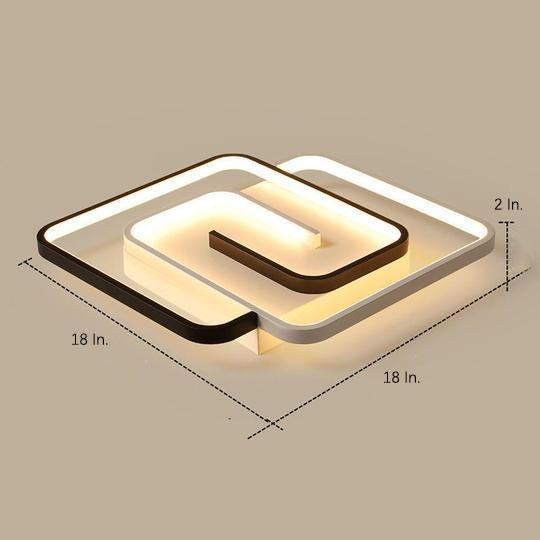 Modern Geometric LED Flush Mount Ceiling Light 18 Inch