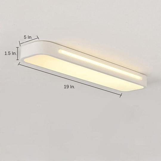 19" Modern Oval LED Flush Mount Ceiling Light Metal & Acrylic