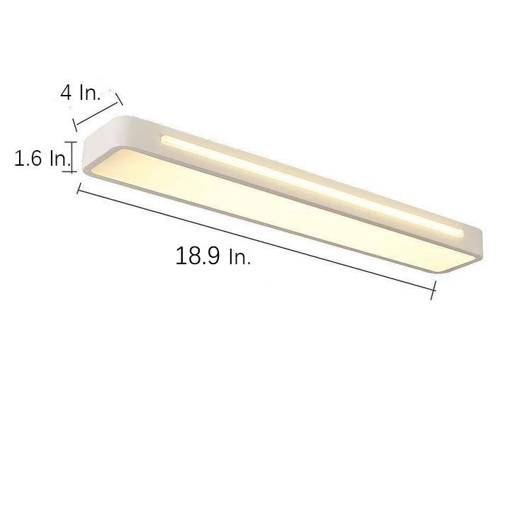 Modern Rectangular LED Flush Mount Ceiling Light - Metal & Acrylic