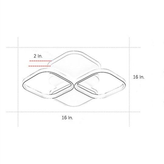 Overlapping Squares LED Flush Mount Ceiling Light - Modern Geometric