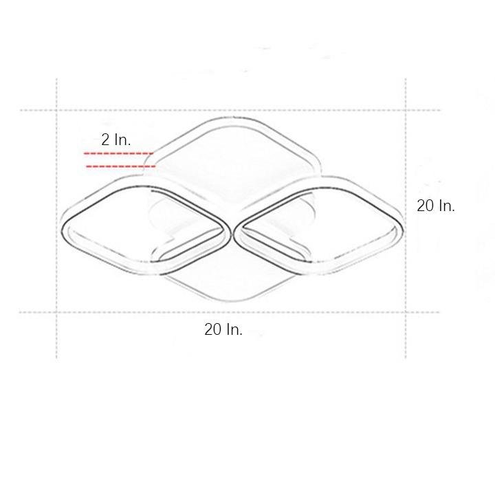 Geometric LED Flush Mount Ceiling Light - Modern Overlapping Squares