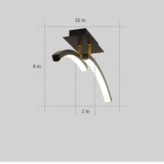 Arc Shaped Dimmable LED Flush Mount Ceiling Light - Modern Design