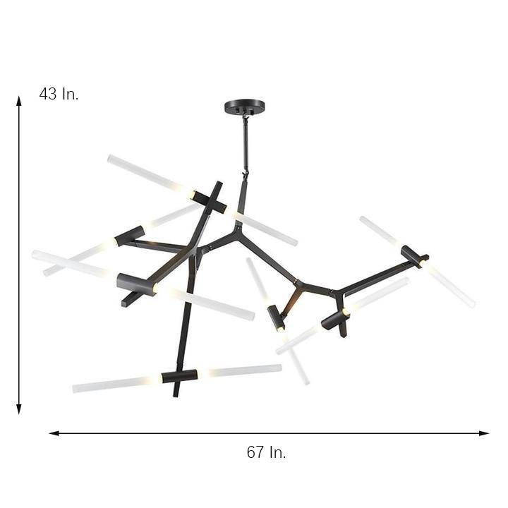 Modern Sputnik Chandelier 14-Light Aluminum Industrial Pendant