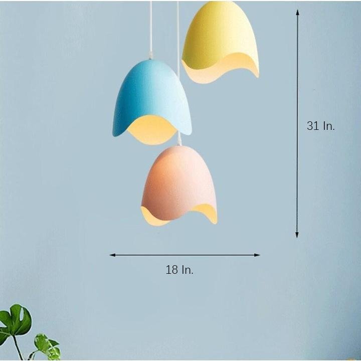 3-Light Half Eggshell Metal Pendant Light Modern Island Lighting