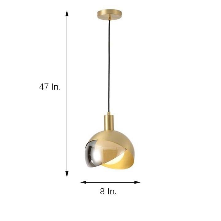 Industrial Semi-Globe Metal Glass Pendant Light