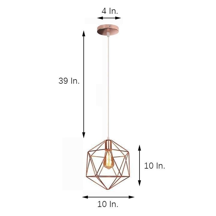 Geometric Cage LED Pendant Light Industrial Metal Flush Mount