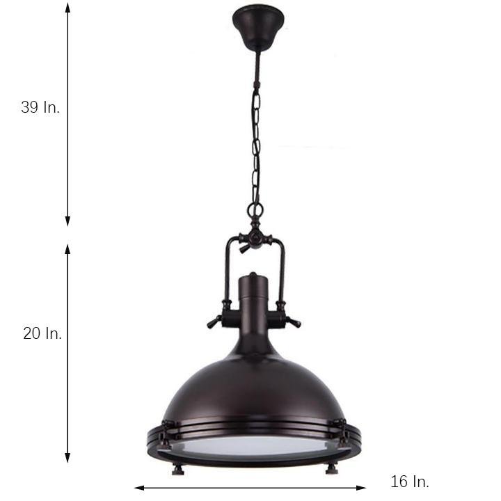 Industrial Lantern Metal Pendant Light with Adjustable Chain