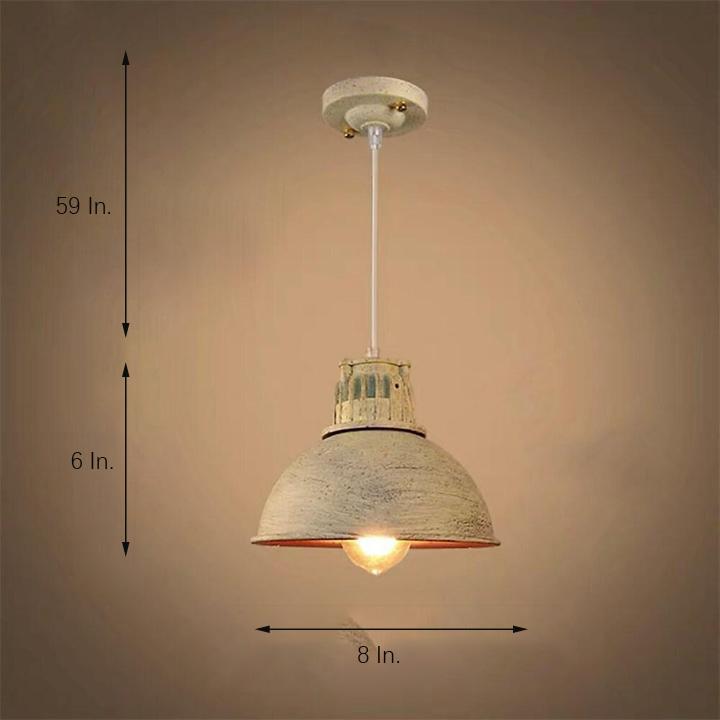 Industrial Metal Dome Pendant Light – Vintage LED Single Fixture
