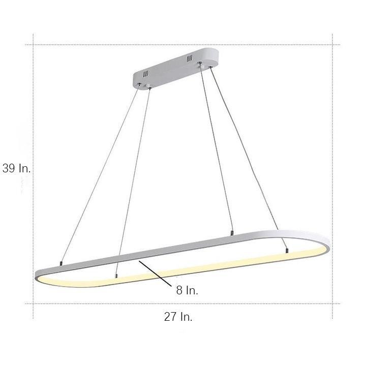 Modern Rounded Rectangle Pendant Light – LED Acrylic & Aluminum