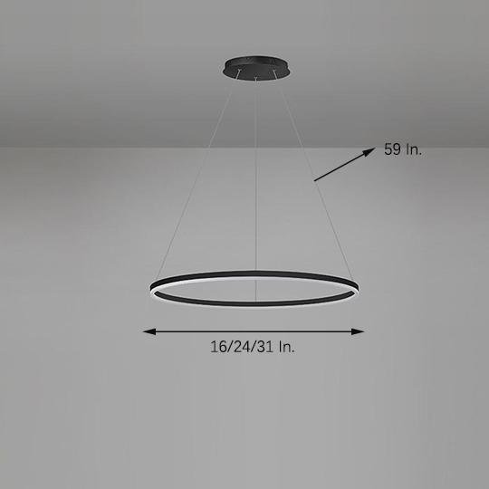 Modern Circle LED Pendant Light Dimmable Aluminum Chandelier