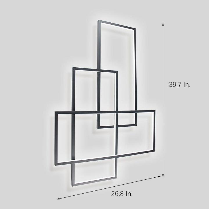 Geometric Overlapping Rectangle Aluminum LED Flush Mount Ceiling Light