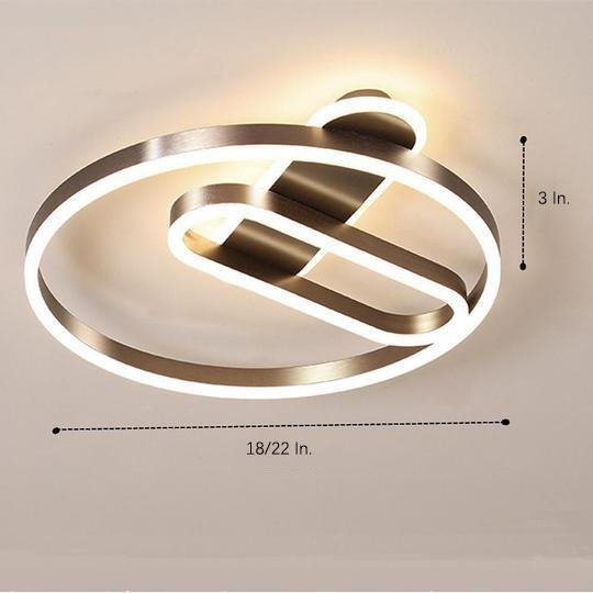 Geometric Circle LED Flush Mount Ceiling Light - Modern Metal