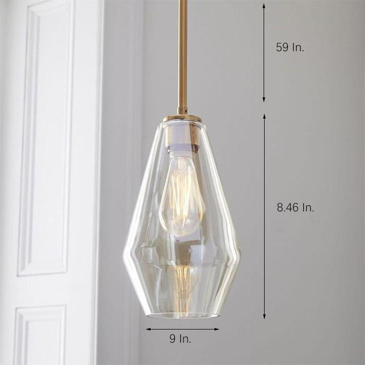 Nordic Industrial Glass Pendant Light with Copper Finish