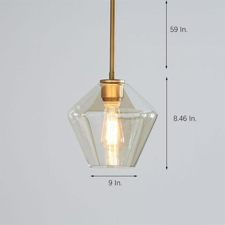 Nordic Industrial Glass Pendant Light with Copper Finish
