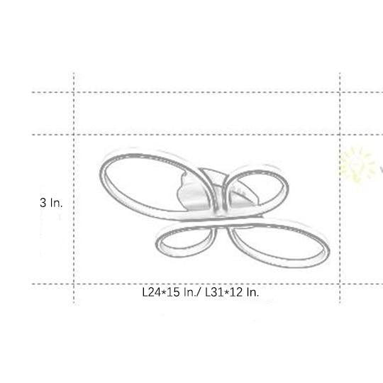 Multi-Curve Flush Mount Ceiling Light Modern Metal LED Ambient